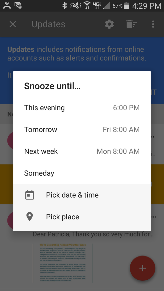 Google Inbox Swipe